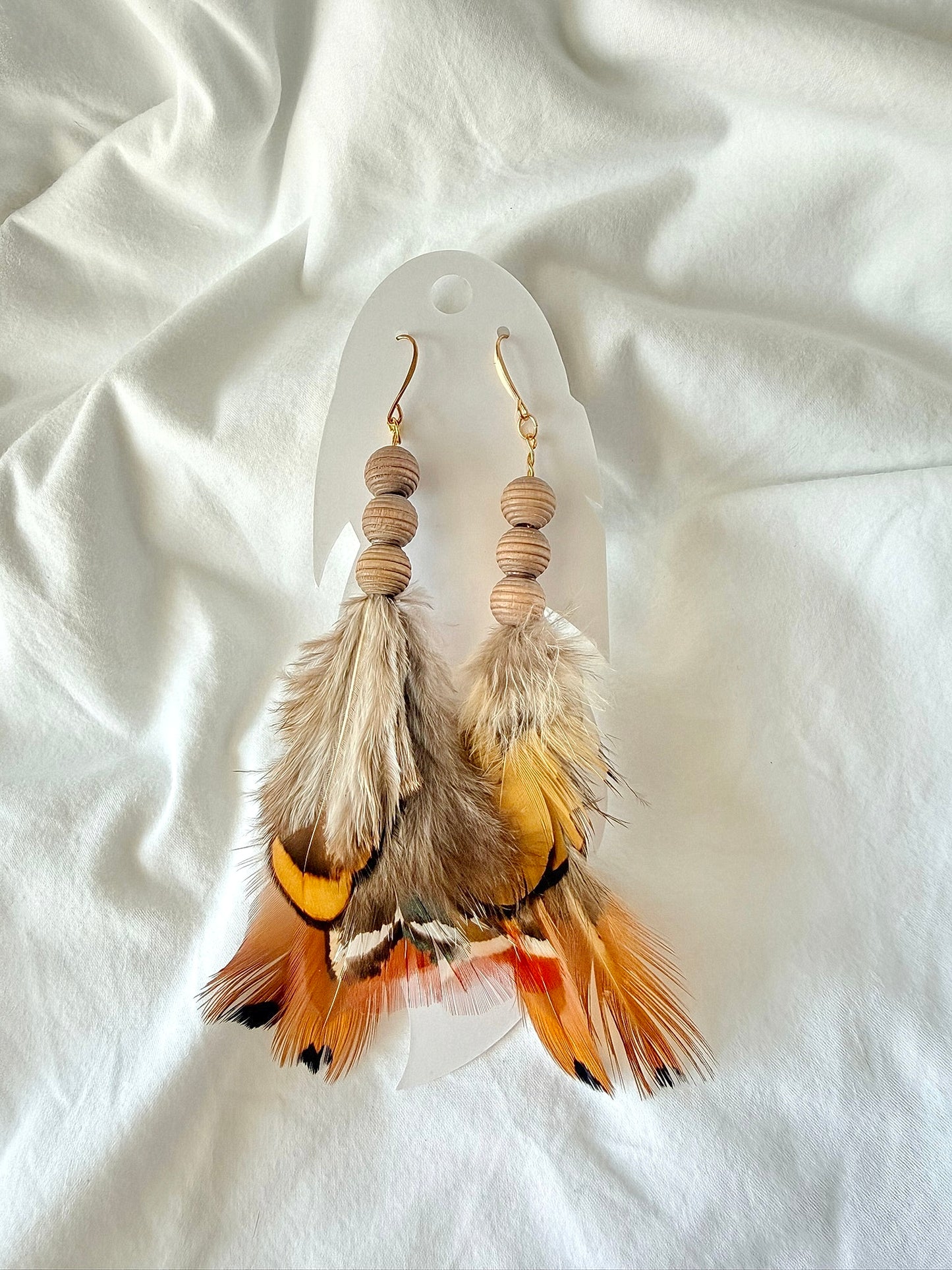 Pheasant Feathers - Indigenous Handmade Earrings