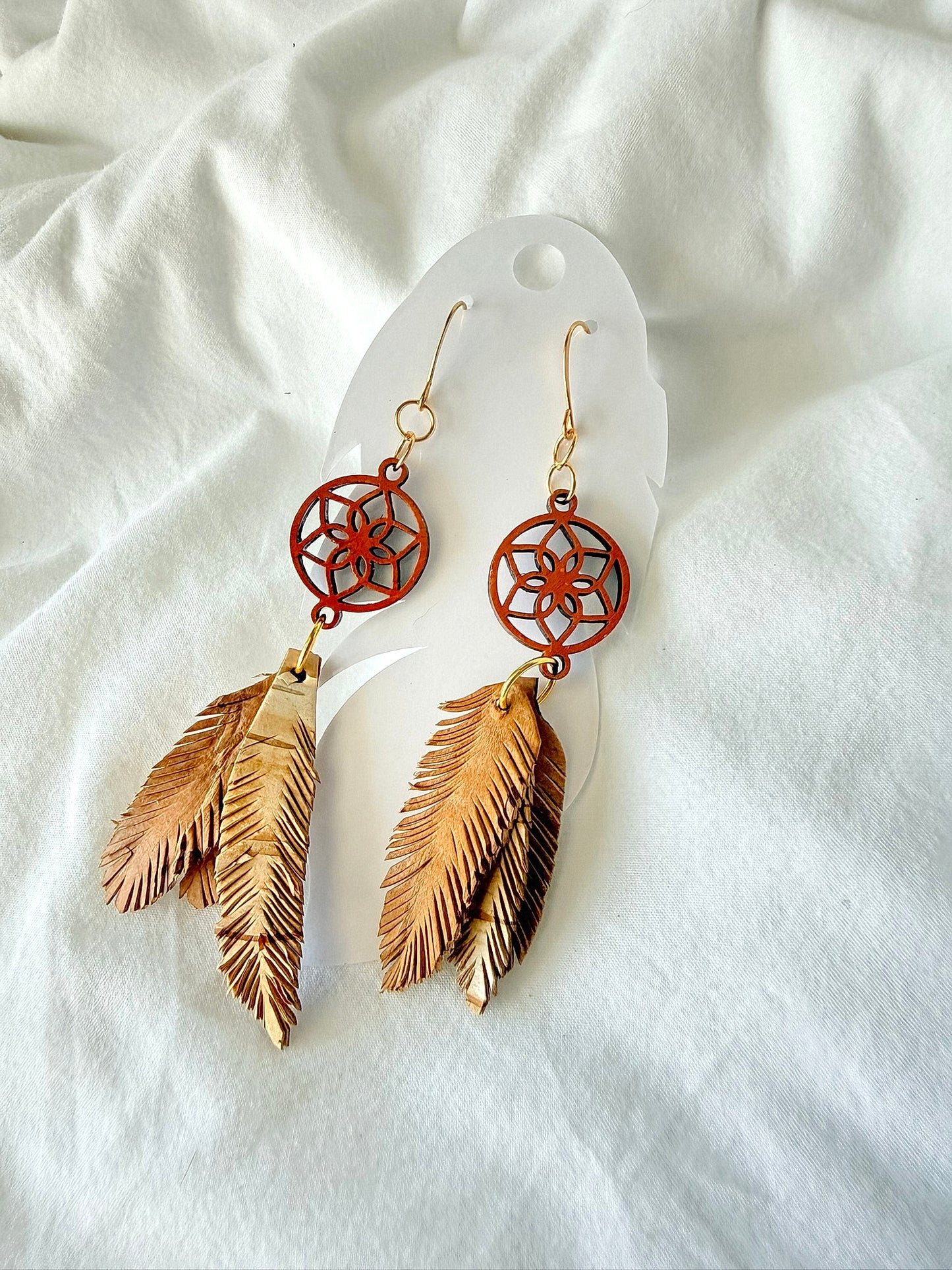 Basswood w/Birch Bark - Indigenous Handmade Earrings
