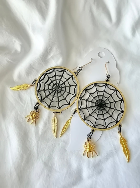 Basswood Spider Web- Indigenous Handmade Earrings
