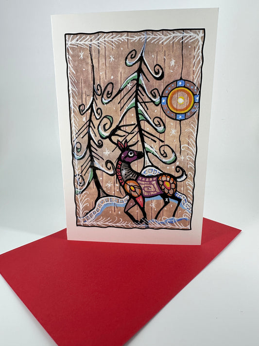 Christmas Card - Deer on Birch