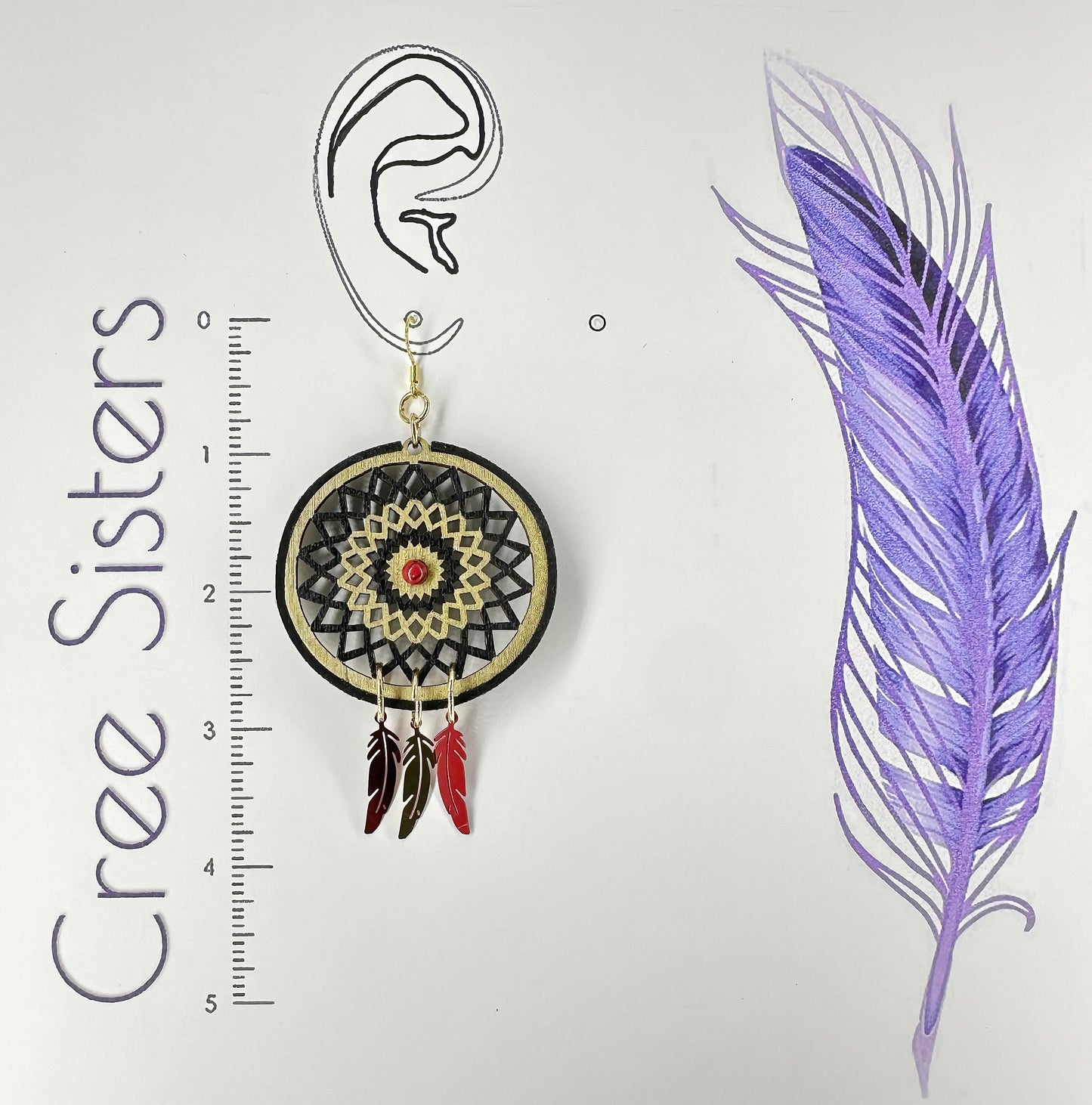 Indigenous Handmade Earrings - Dreamcatcher