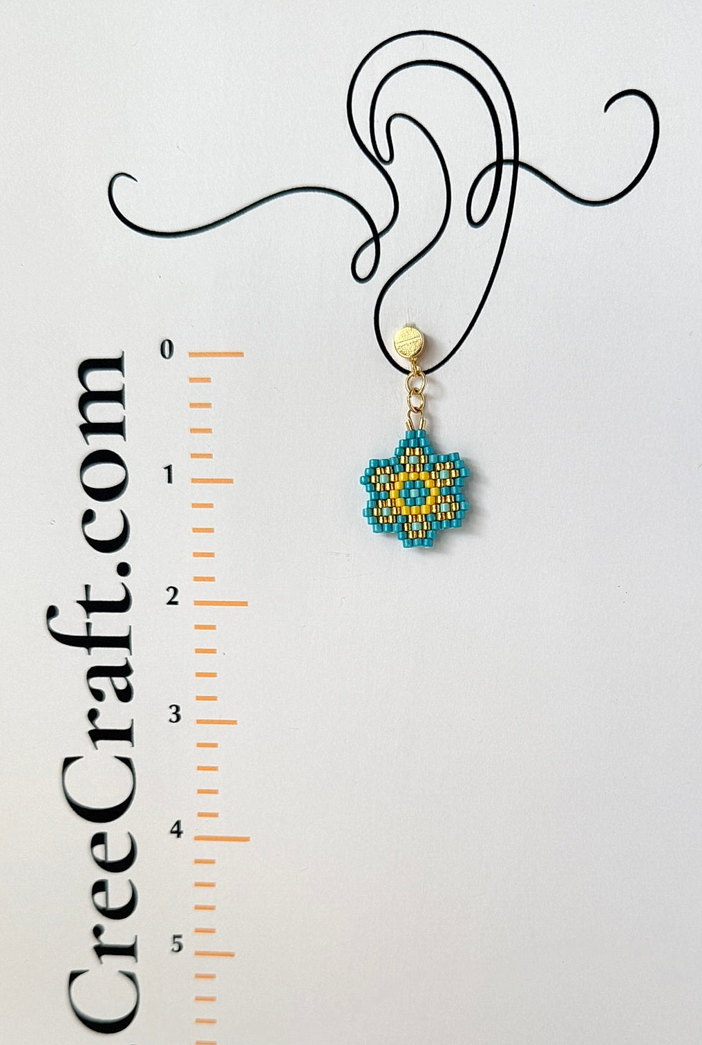 Miyuki Earrings - Teal Flower