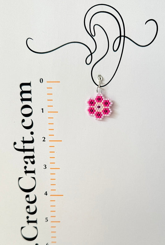 Miyuki Earrings - Pink Flower