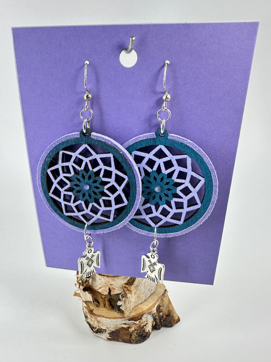 Indigenous Handmade Earrings - Dreamcatcher - 'Thunderbird'