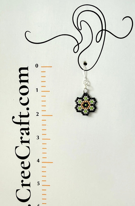 Miyuki Earrings - Black Flower
