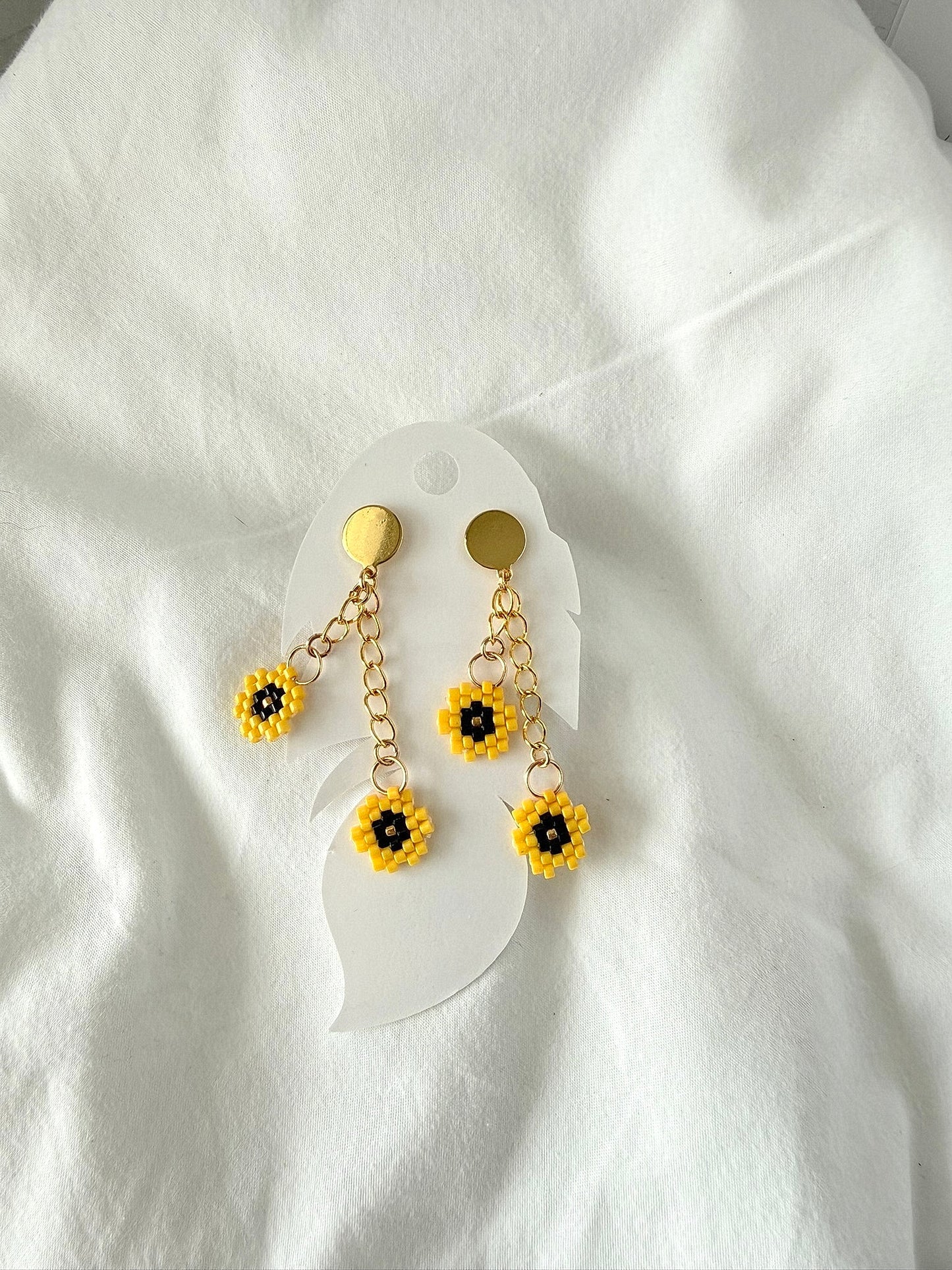 Miyuki Earrings - Sunflowers