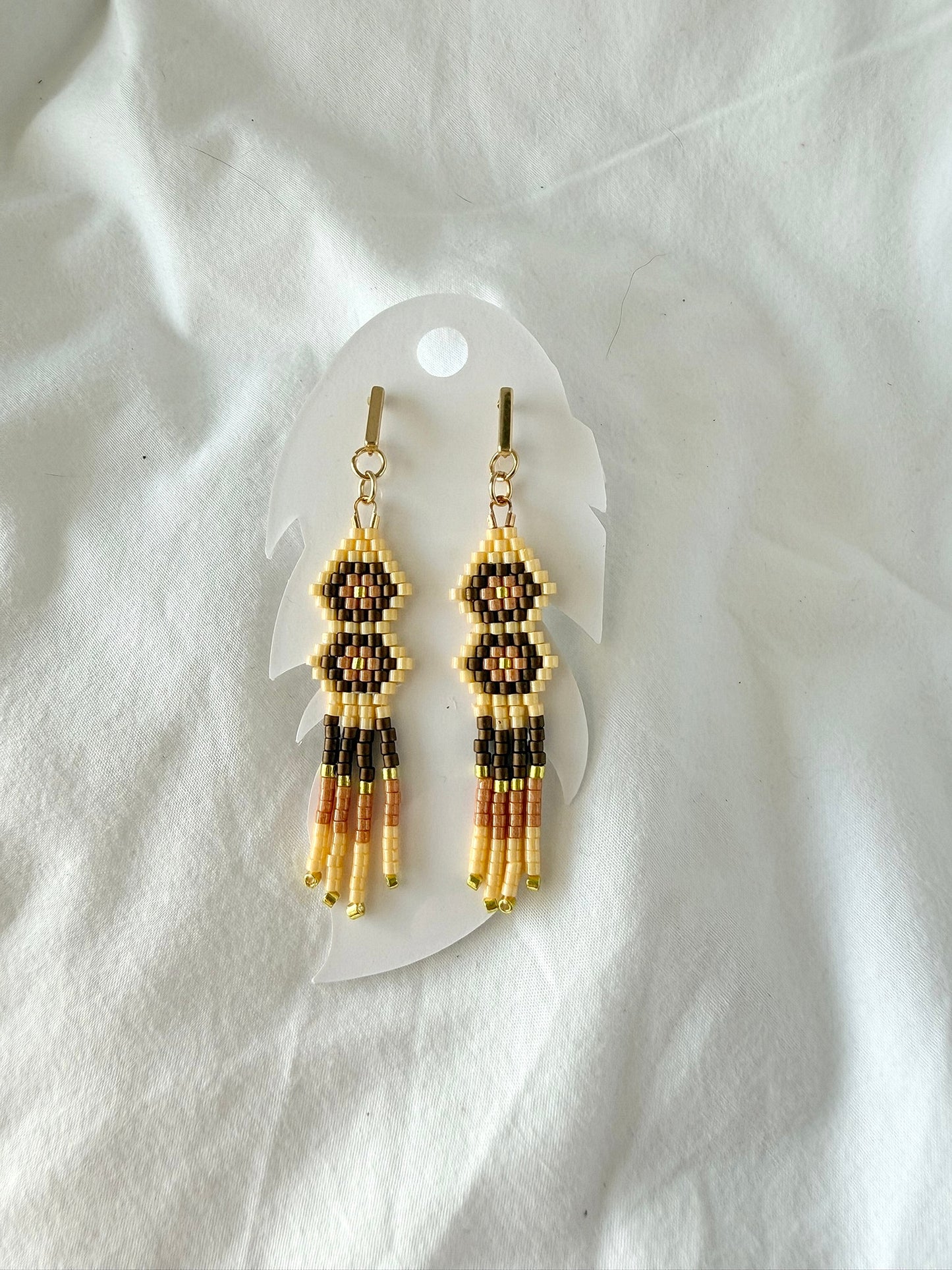 Miyuki Earrings - Two Tier Earthtones