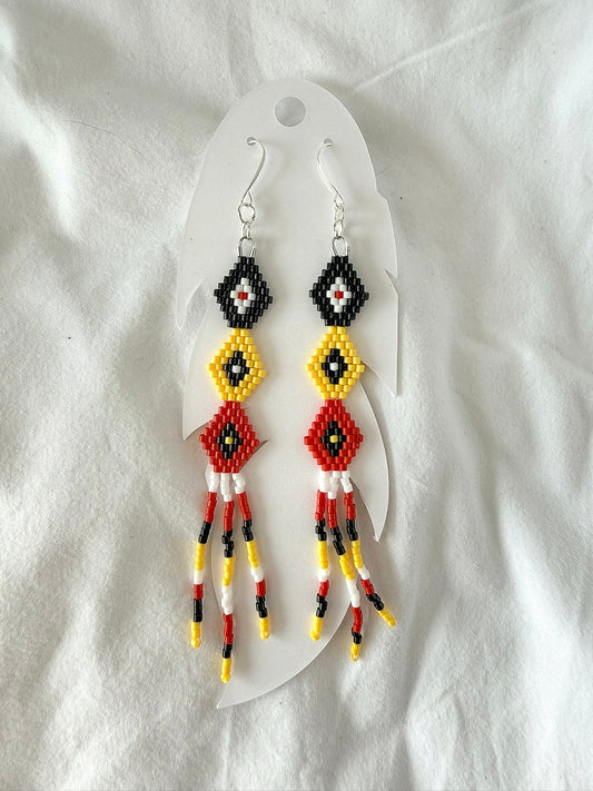 Miyuki Earrings - Three Tier 4 Sacred Colours