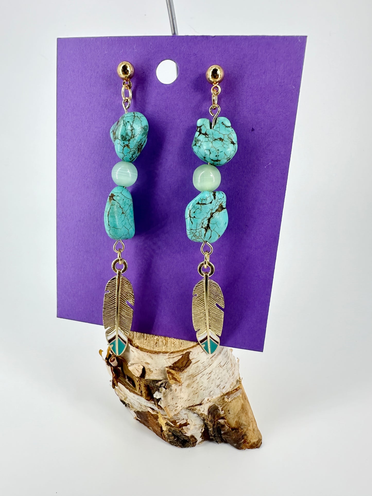 Indigenous Handmade Earrings - Turquoise