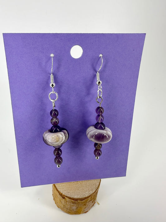 Indigenous Handmade Earrings - Amethyst