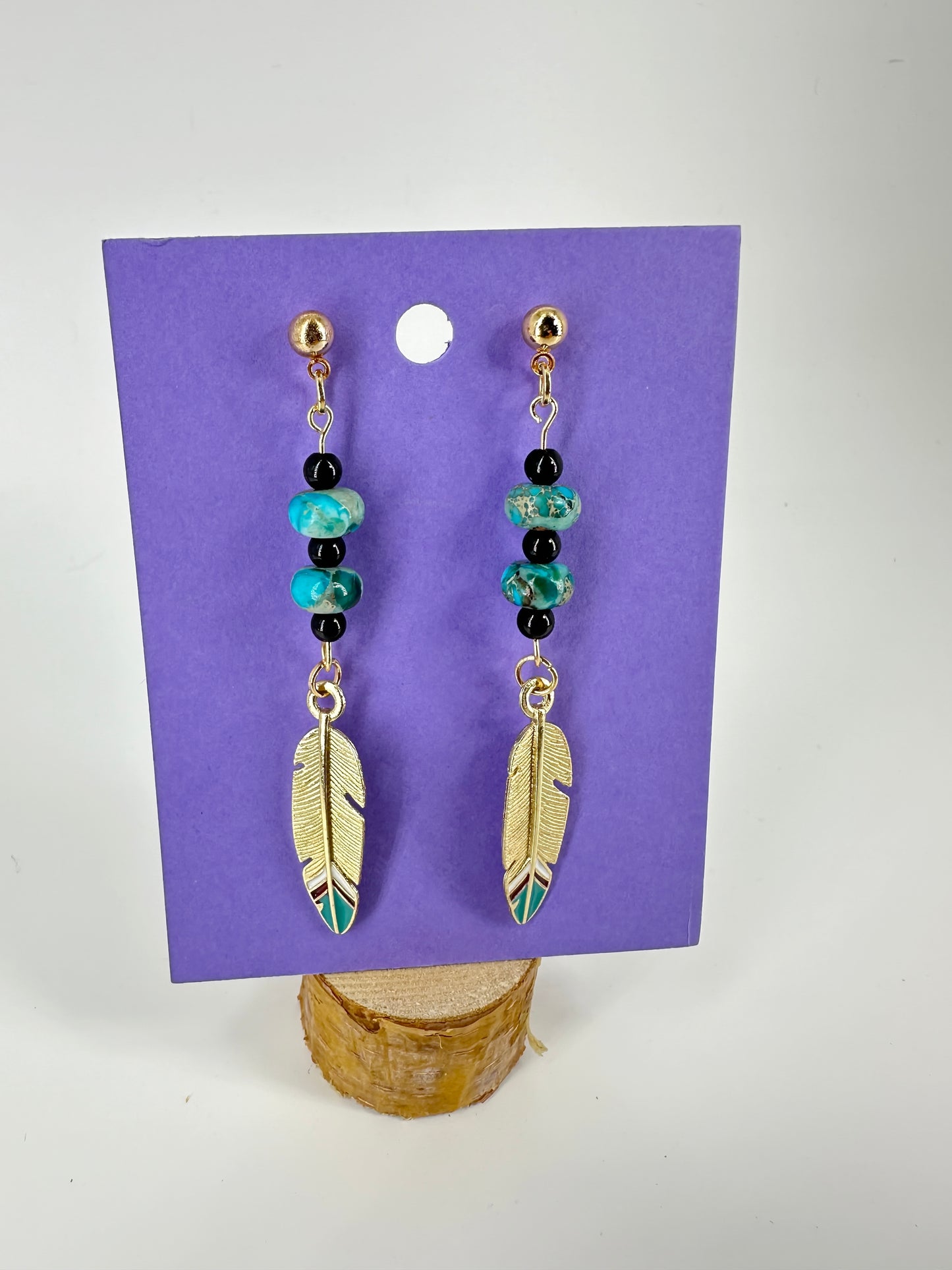 Indigenous Handmade Earrings - Imperial Jasper & Black Jasper