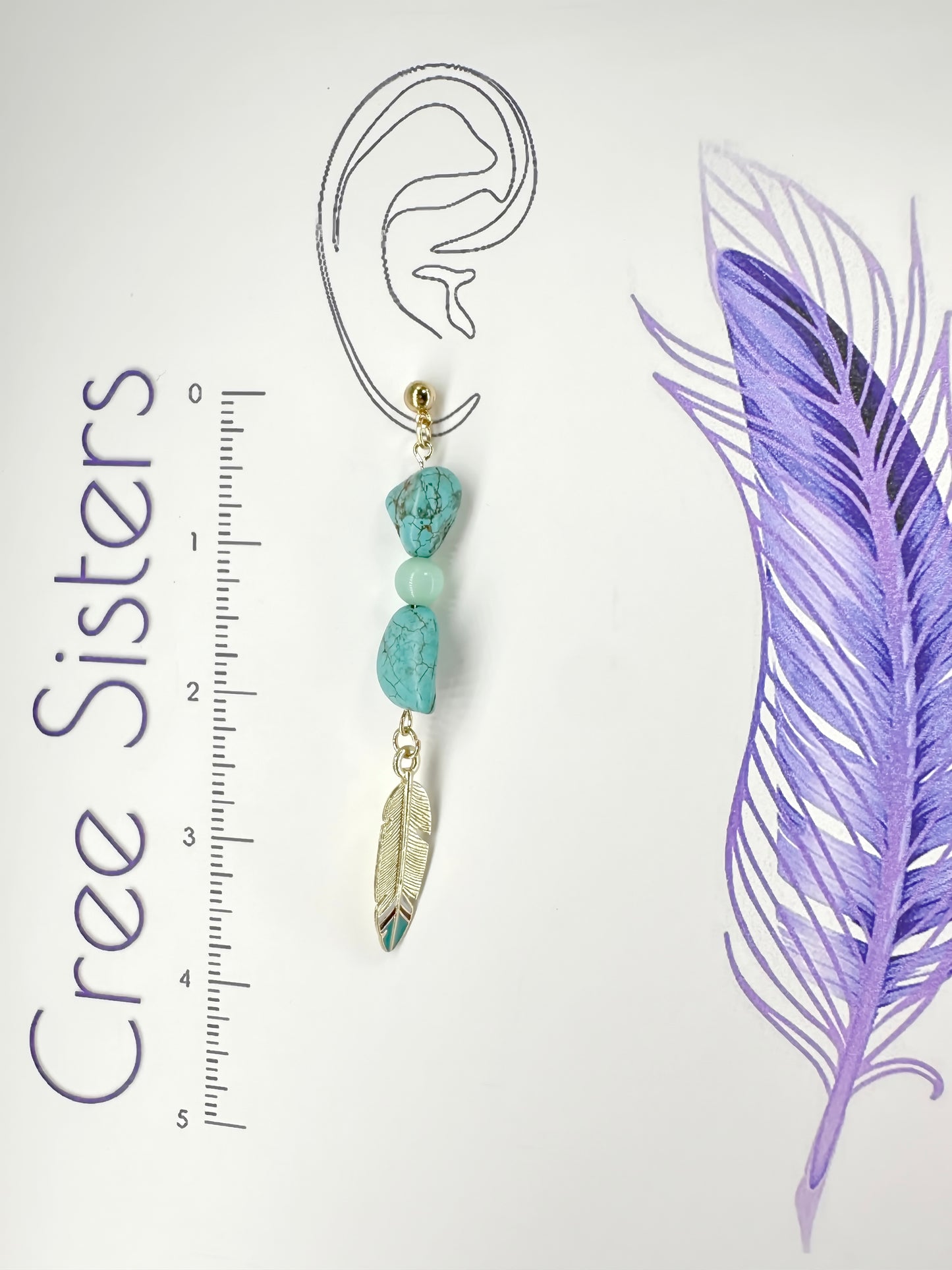 Indigenous Handmade Earrings - Turquoise