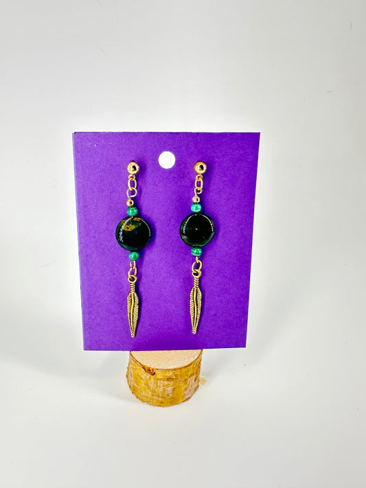 Indigenous Handmade Earrings - Bloodstone & Turquoise