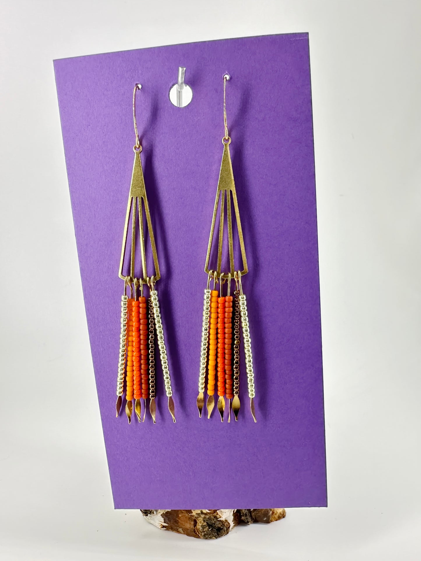 Indigenous Handcrafted Earrings - Toho Beaded Fan