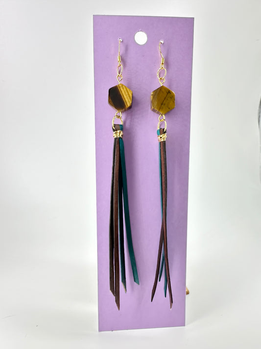 Indigenous Handmade Earrings - Tiger's Eye