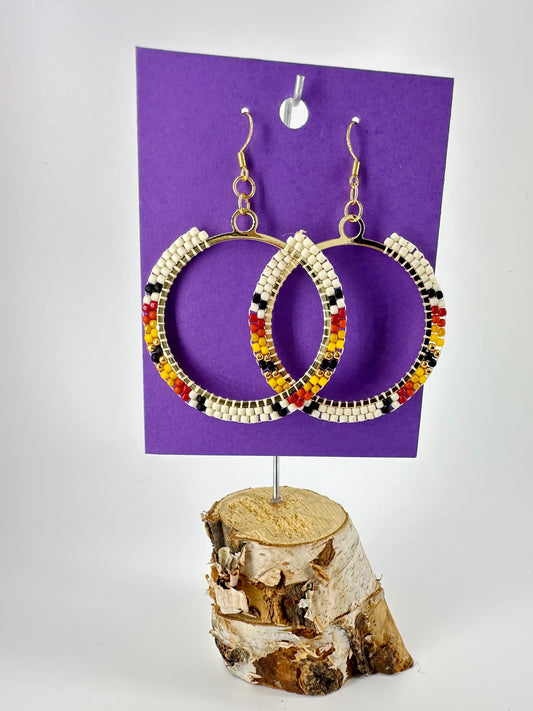 Indigenous Handcrafted Earrings - Toho Beaded Hoop