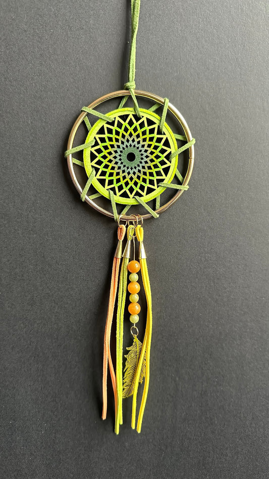 Hand painted Wooden Dreamcatcher w/ Jade (M)