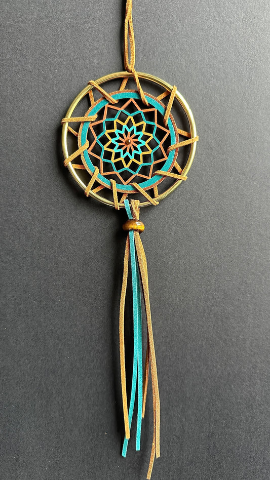 Hand painted Wooden Dreamcatcher w/ Tiger's Eye (M)