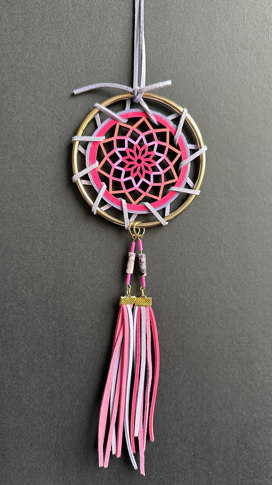 Hand painted Wooden Dreamcatcher w/ Fluorite (M)