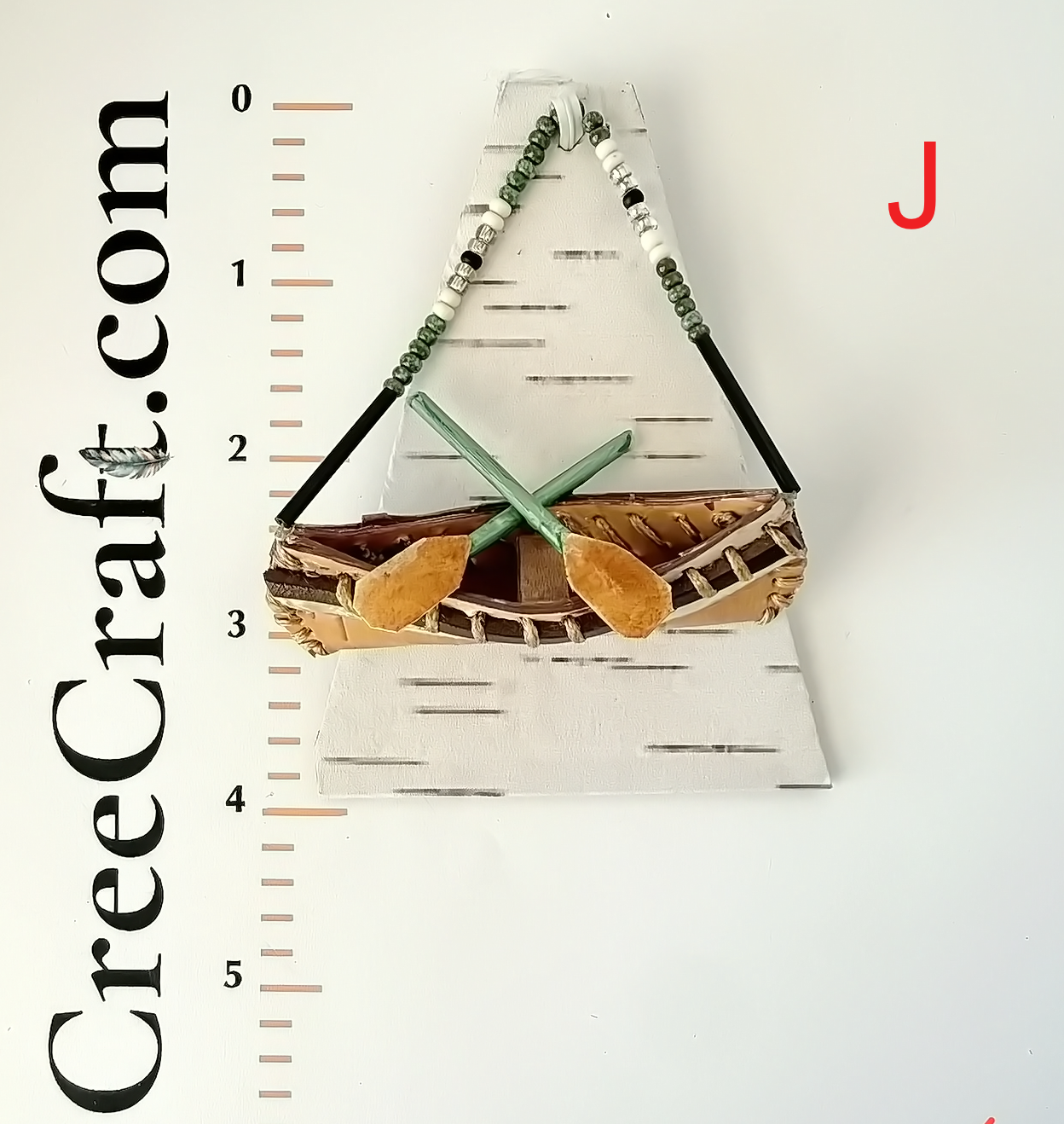 Handcrafted Birch Bark Canoe Ornament