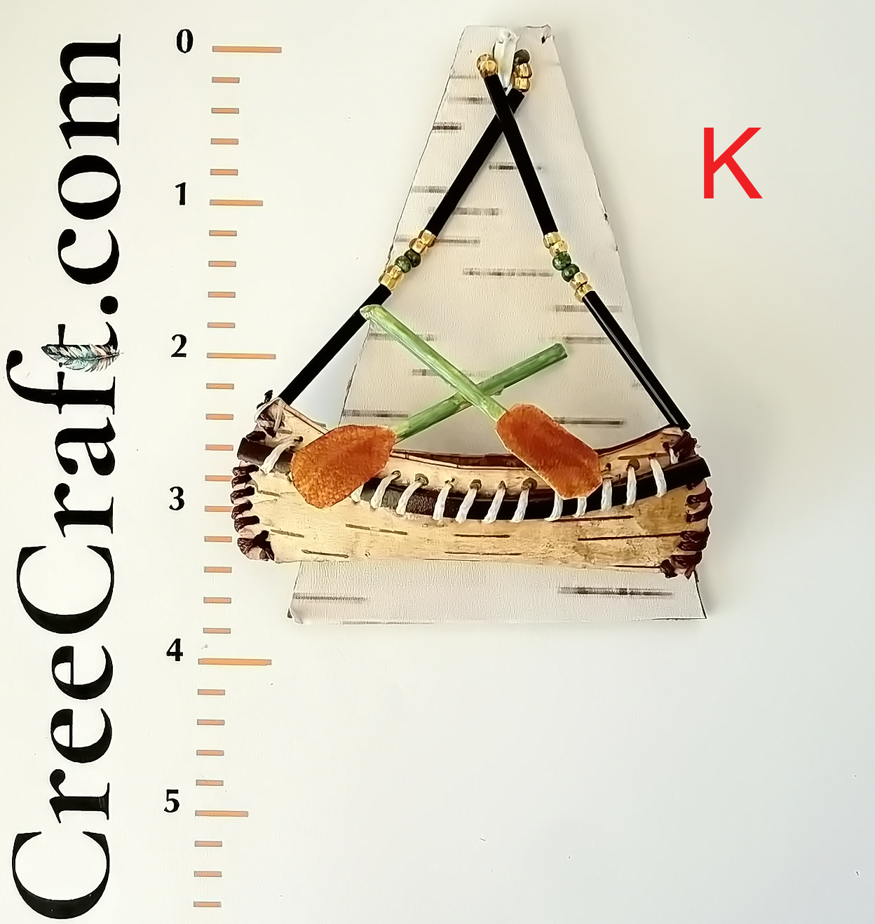Handcrafted Birch Bark Canoe Ornament