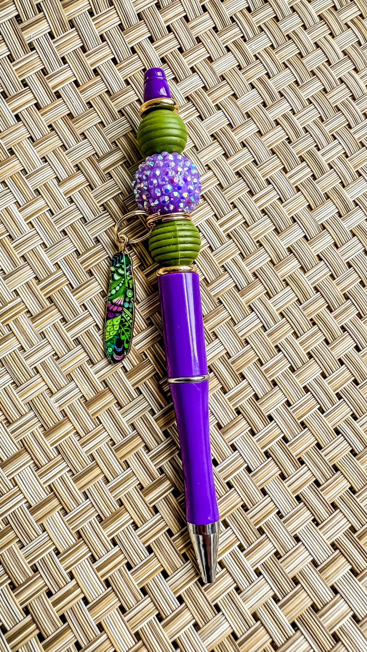 Beaded Ballpoint Pen - Feather