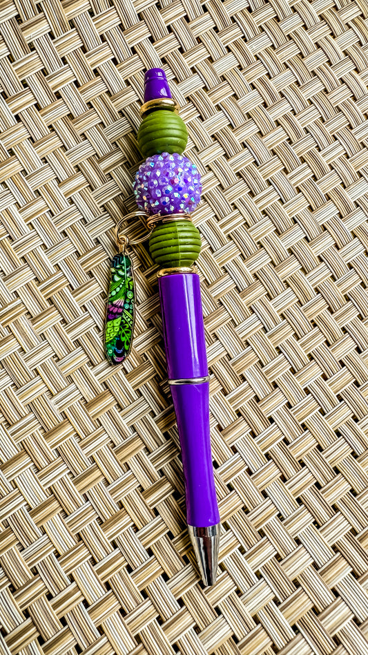 Beaded Ballpoint Pen - Feather