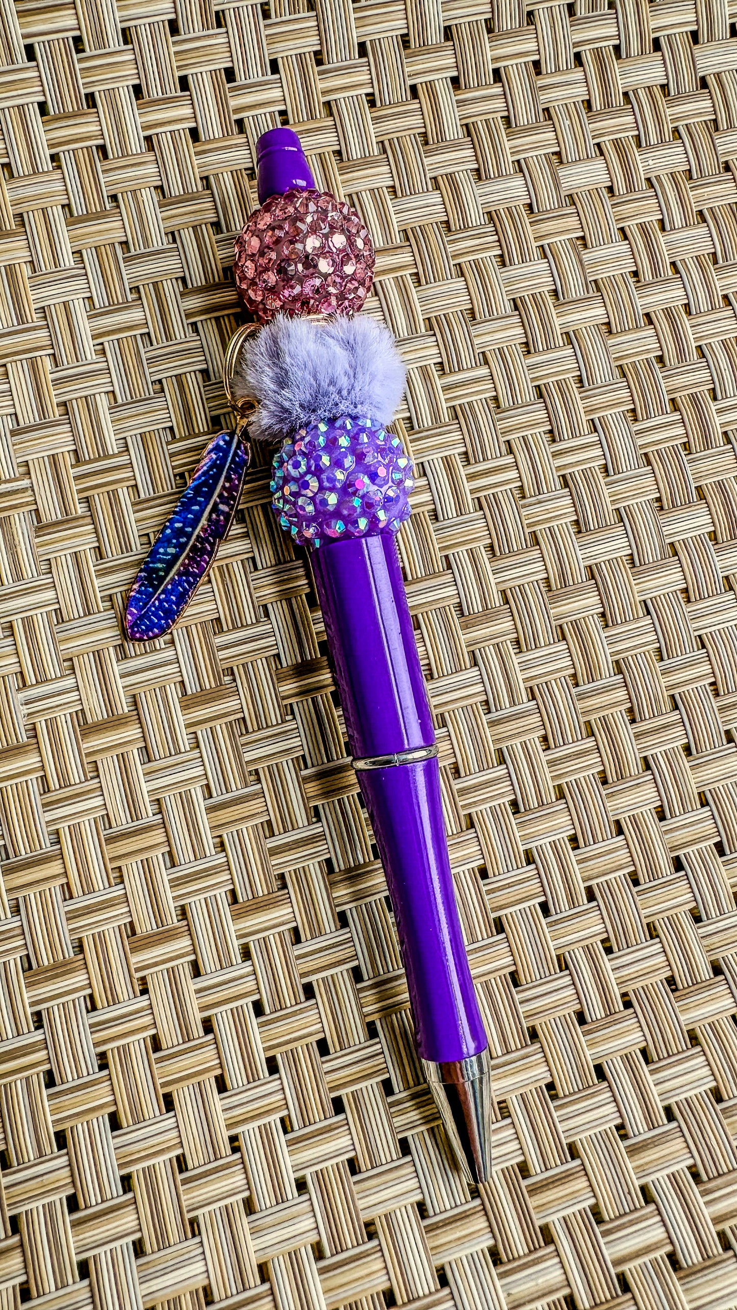 Beaded Ballpoint Pen - Feather