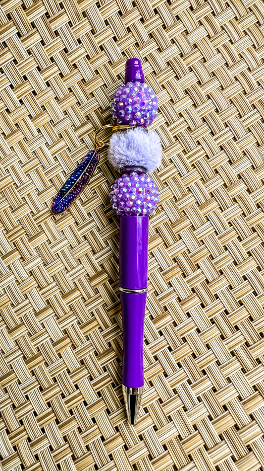 Beaded Ballpoint Pen - Feather