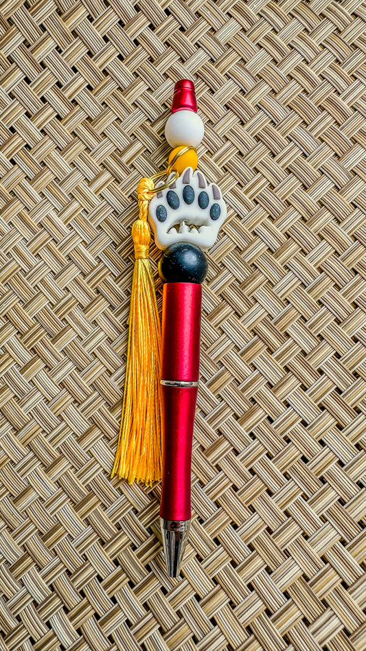 Beaded Ballpoint Pen - Bear Paw