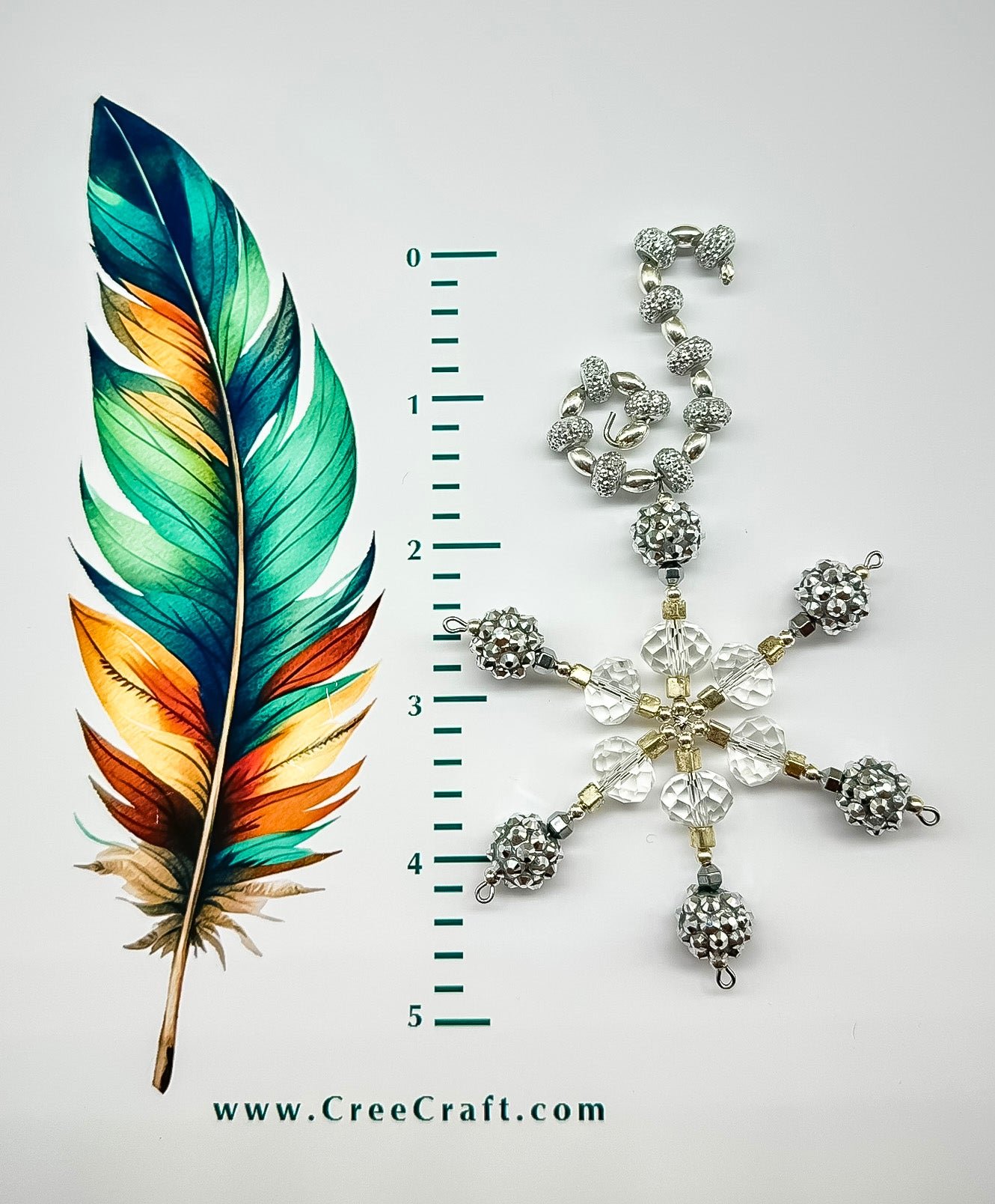 Snowflake - Beaded Ornament (small)