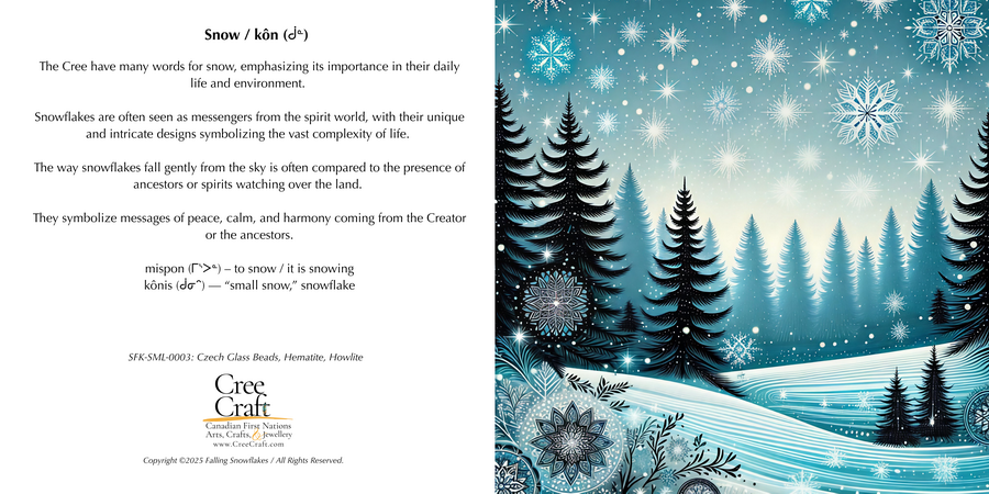 Snowflake - Beaded Ornament (small) w/ Card