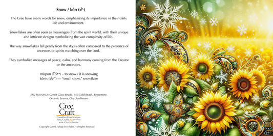 Snowflake - Beaded Ornament (small) w/ Card