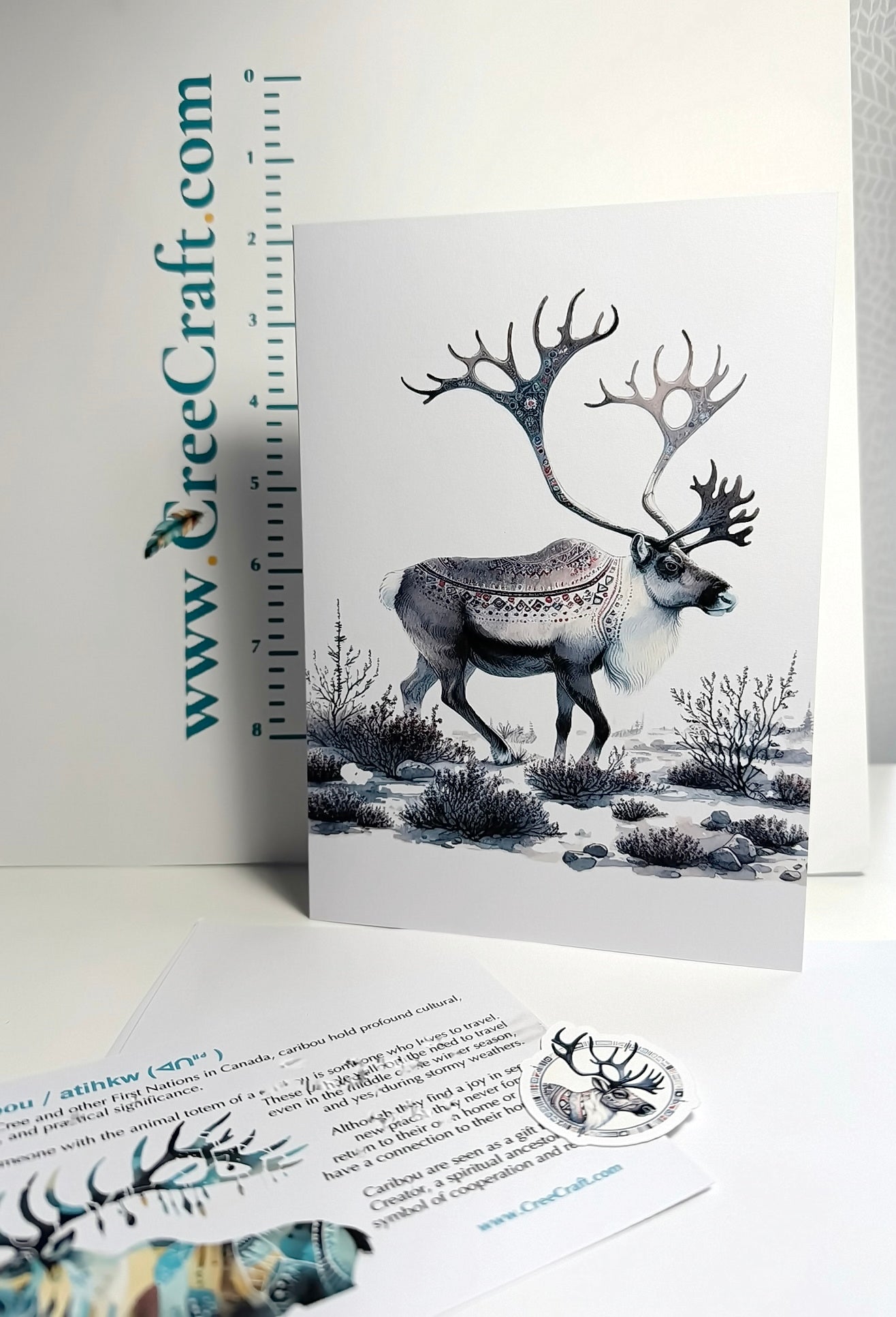 Carte de Noël - Cerf dans la forêt