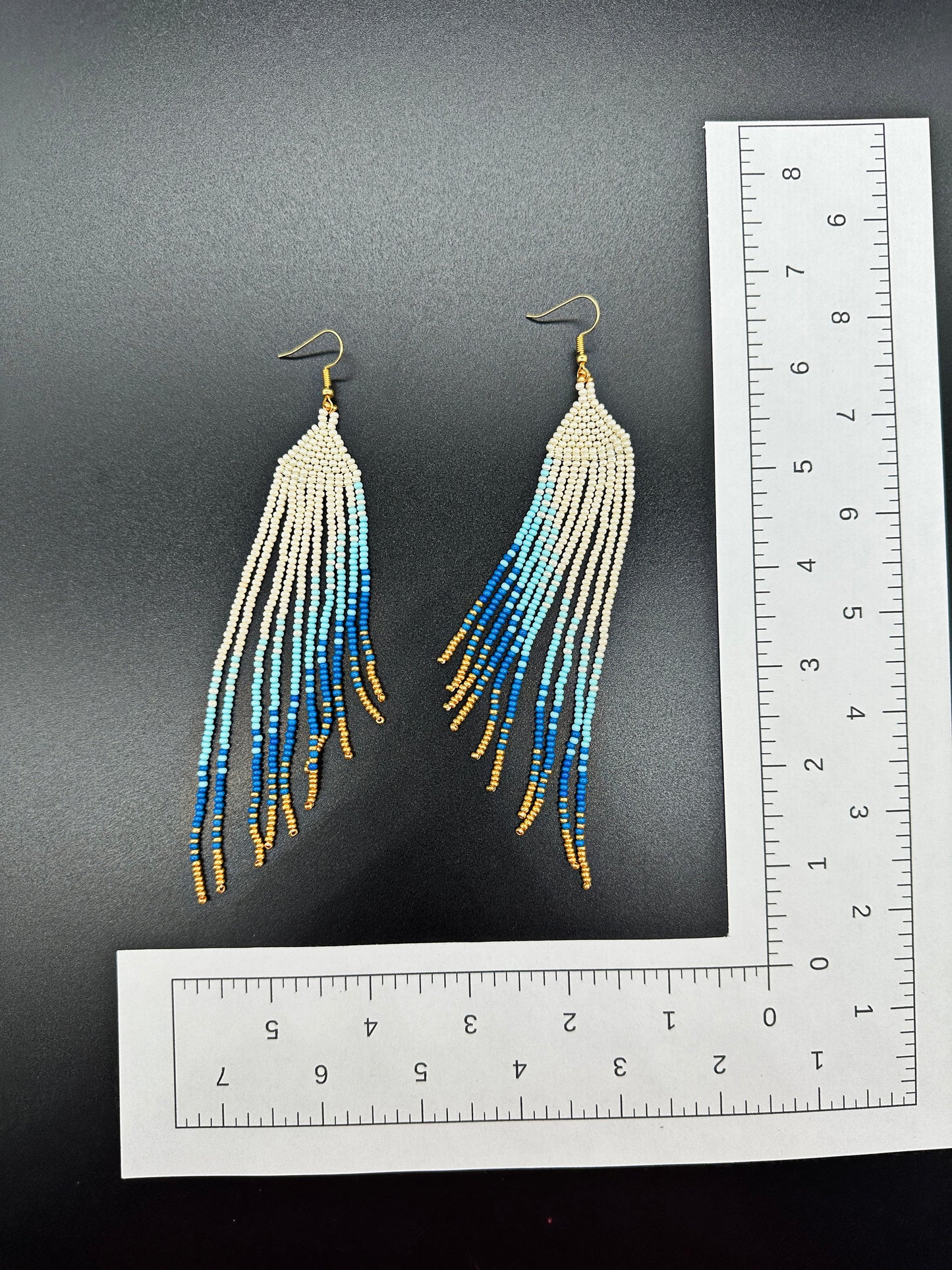 Indigenous Handcrafted Beaded Earrings - 'Feather' - Wings