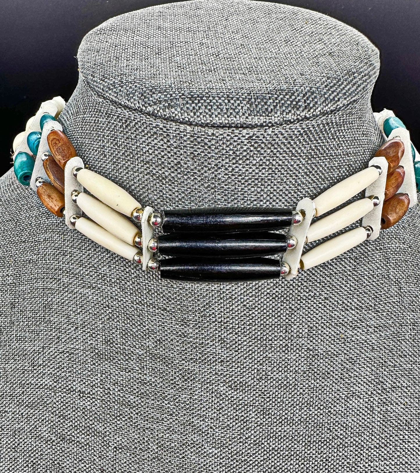 Indigenous Handcrafted Choker - Bone & Rawhide